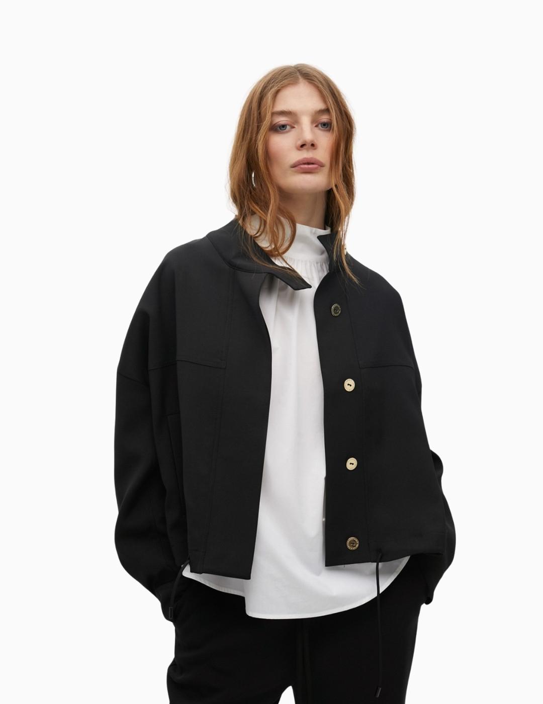 CHAQUETA LOLA CSDM CINTURA AJUSTABLE NEGRO