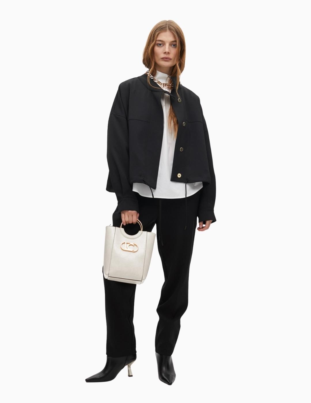 CHAQUETA LOLA CSDM CINTURA AJUSTABLE NEGRO