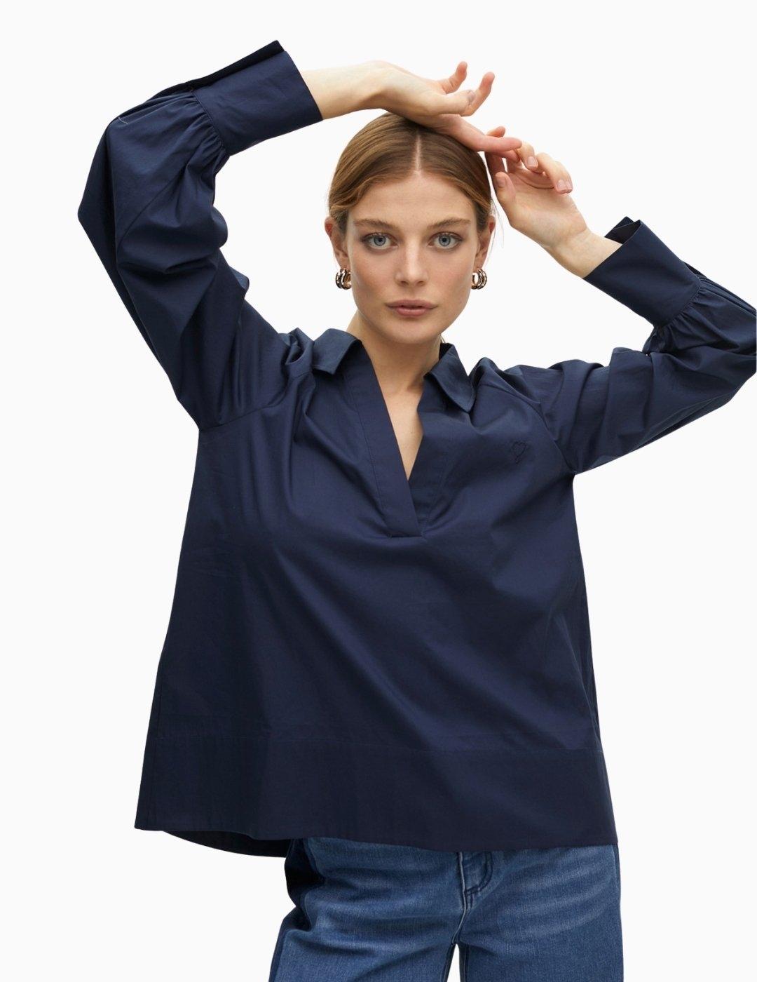 CAMISA LOLA CSDM PICO MANGA ABULLONADA AZUL