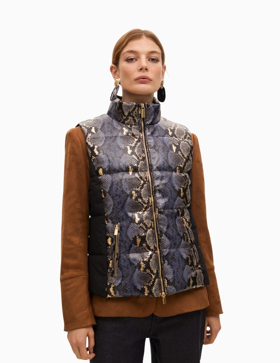 CHALECO LOLA CSDM ACOLCHADO SNAKE NEGRO