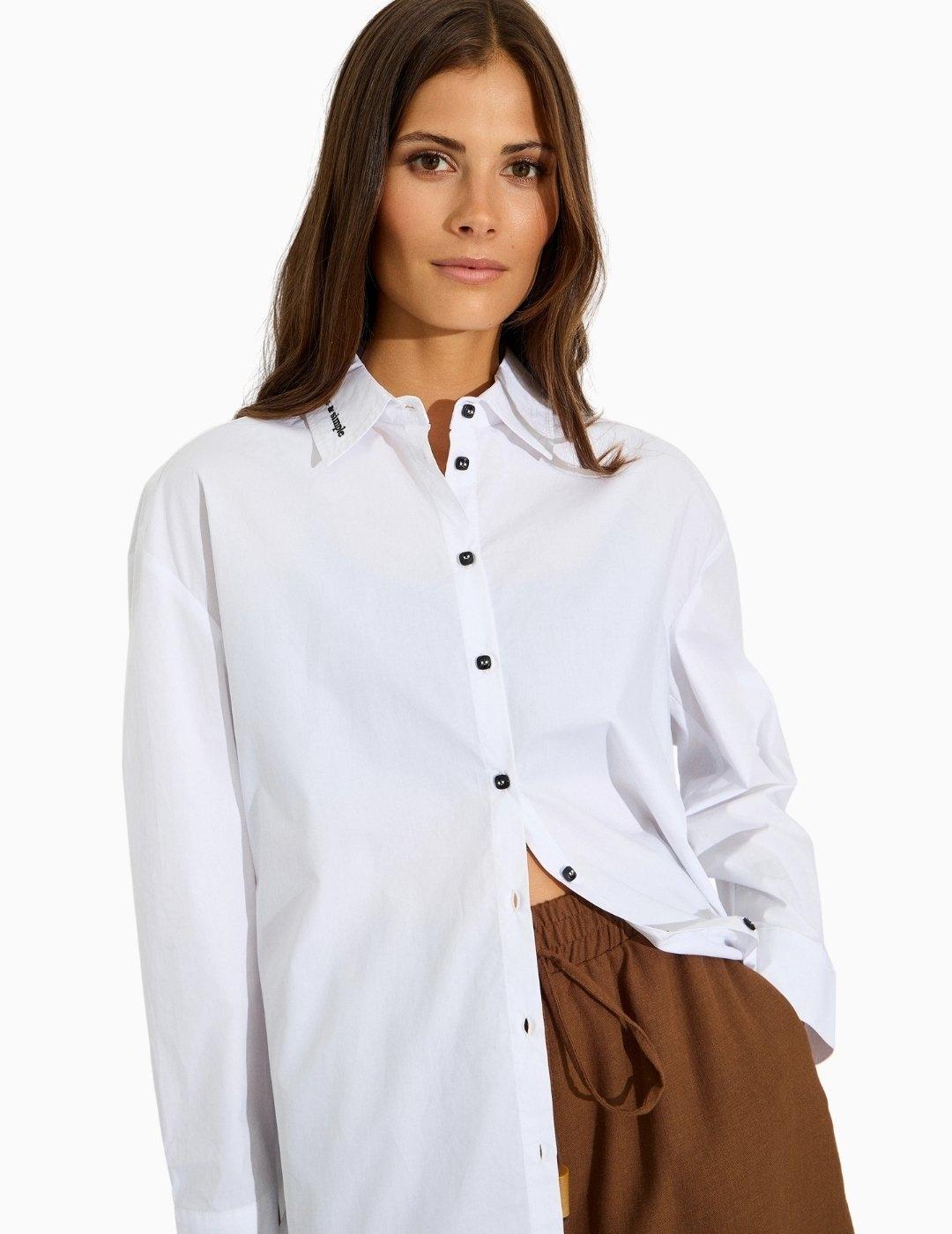 CAMISA BSB ESPALDA BORDADA BLANCA
