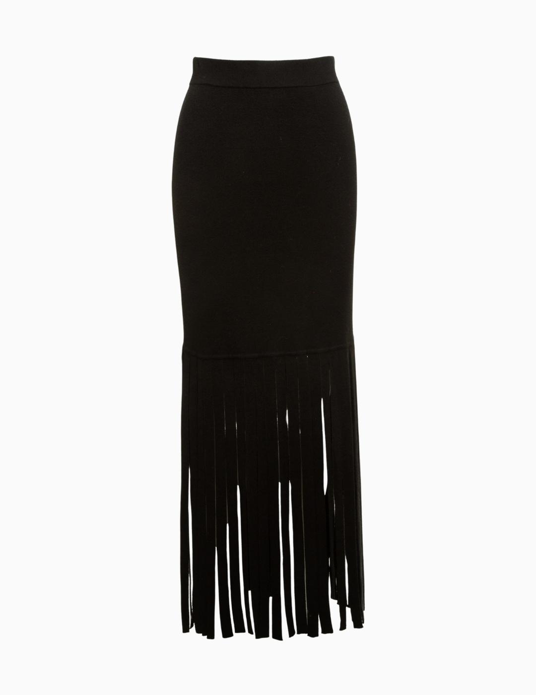 FALDA BSB MAXI DE PUNTO CON FLECOS NEGRA