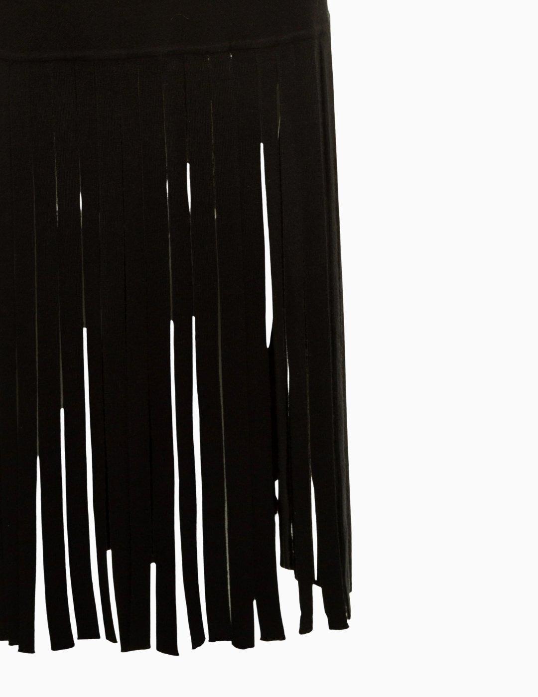 FALDA BSB MAXI DE PUNTO CON FLECOS NEGRA