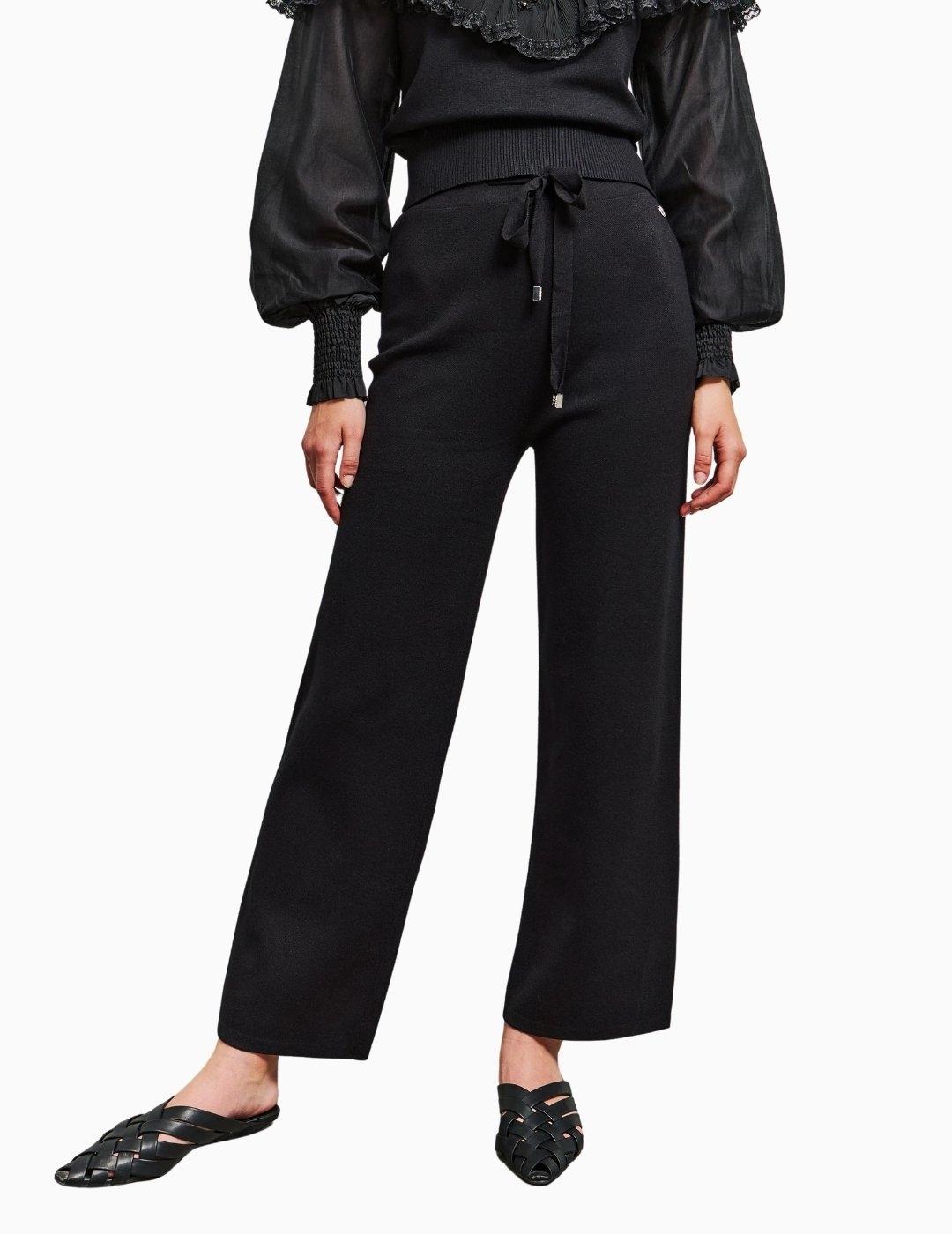 PANTALÓN  BSB DE PUNTO FLARE NEGRO