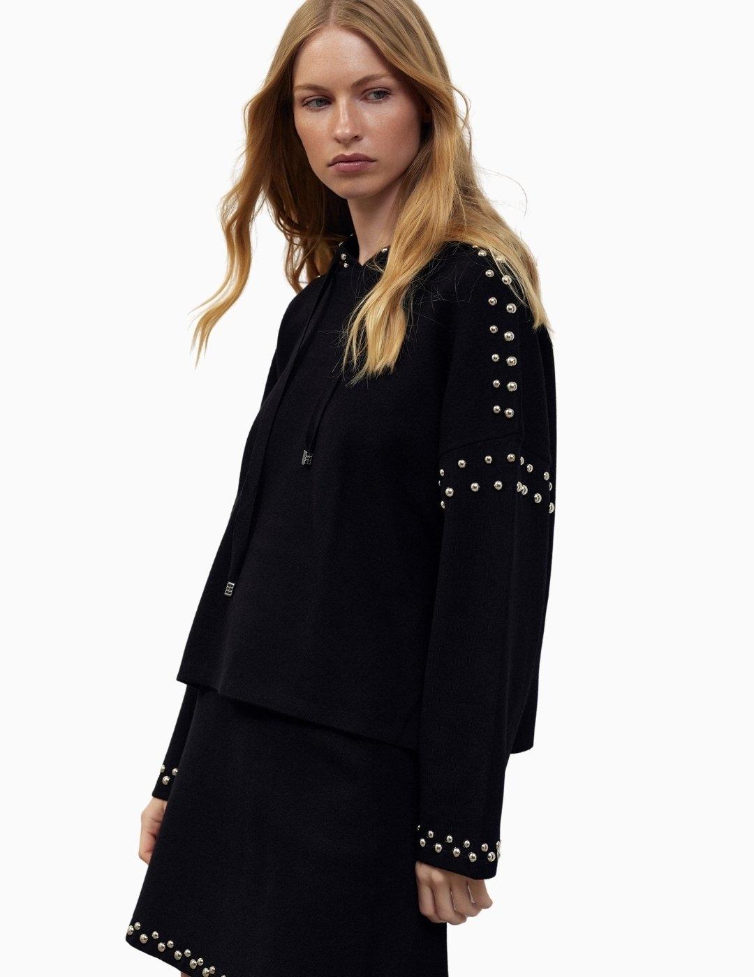 SUDADERA BSB DE PUNTO TACHAS NEGRO