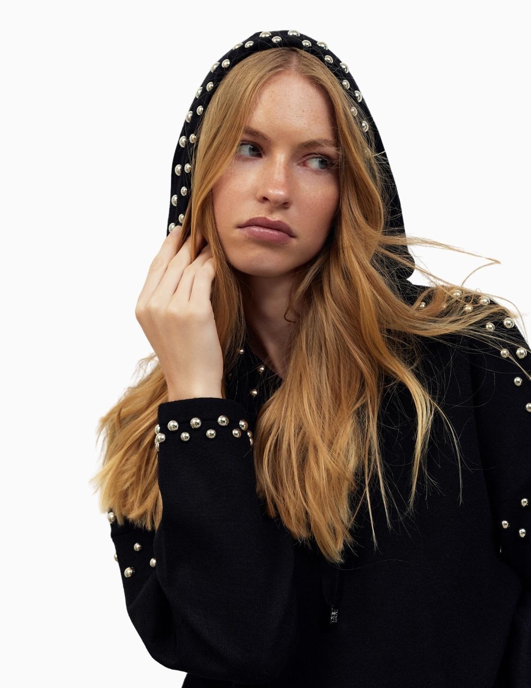 SUDADERA BSB DE PUNTO TACHAS NEGRO