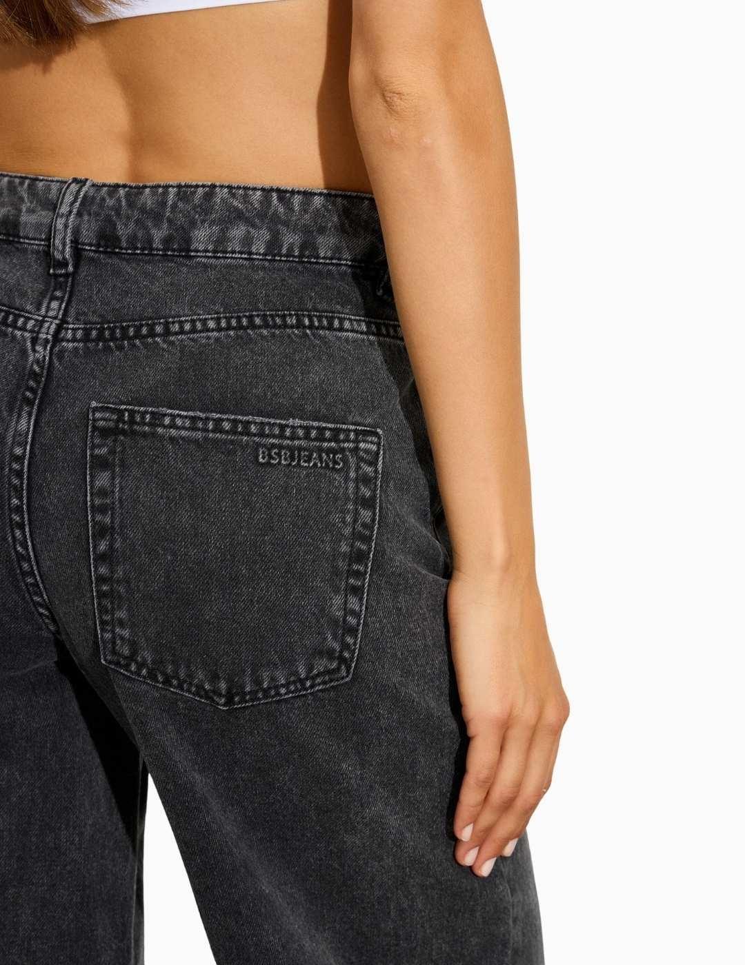 PANTALÓN BSB VAQUEROS KALIA WIDE LEG NEGRO