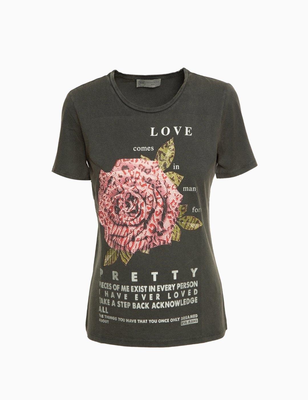 CAMISETA BSB PEDRERÍA Y ESTAMPADO CARBÓN