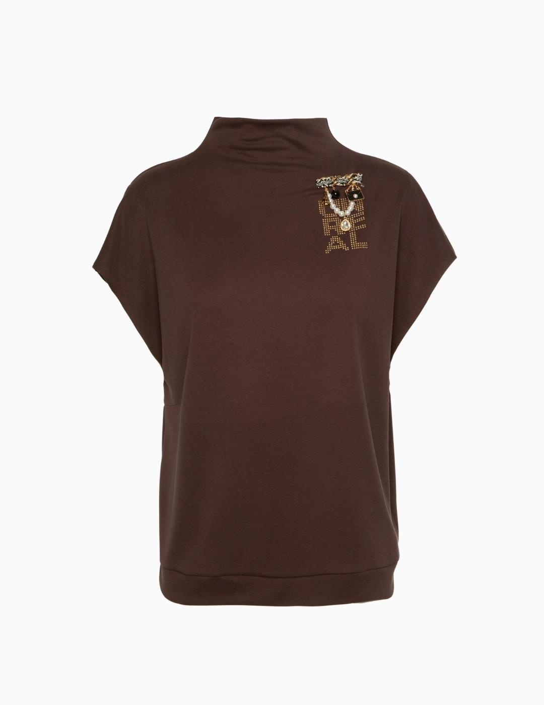 CAMISETA BSB MANGA CORTA CON ALFILER MARRÓN