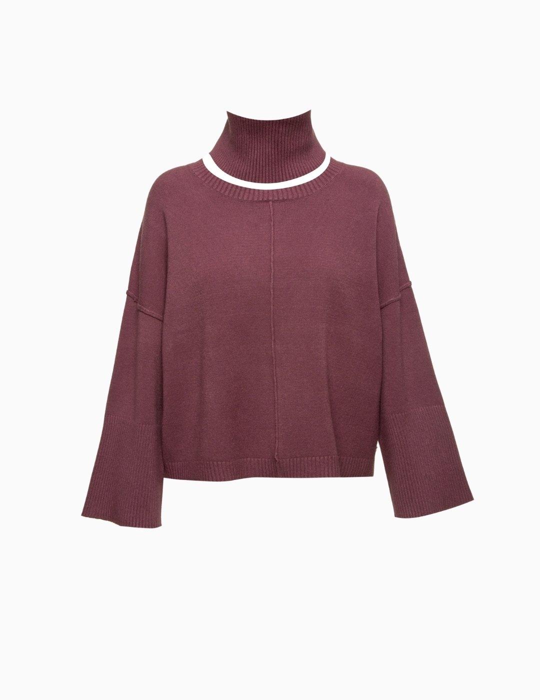 JERSEY BSB DE PUNTO CUELLO DESMONTABLE BURGUNDY