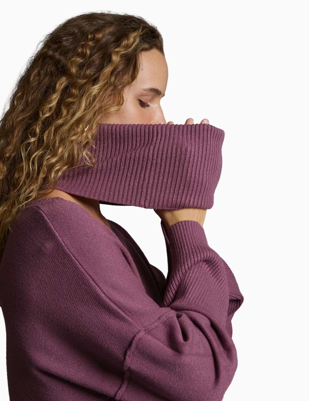 JERSEY BSB DE PUNTO CUELLO DESMONTABLE BURGUNDY