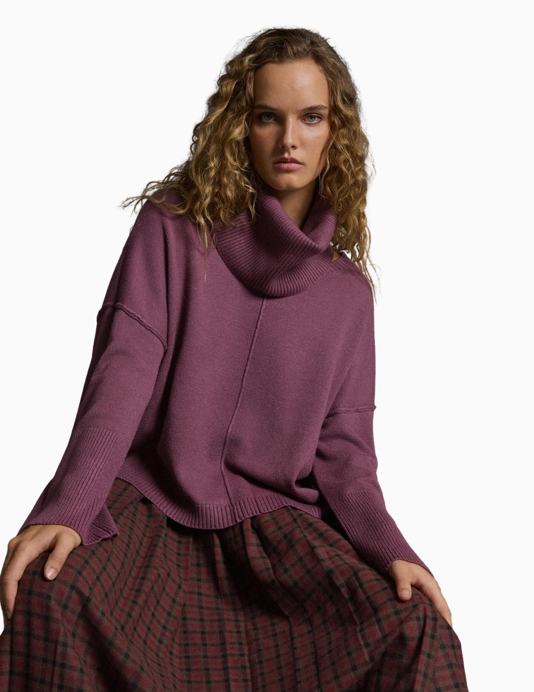 JERSEY BSB DE PUNTO CUELLO DESMONTABLE BURGUNDY