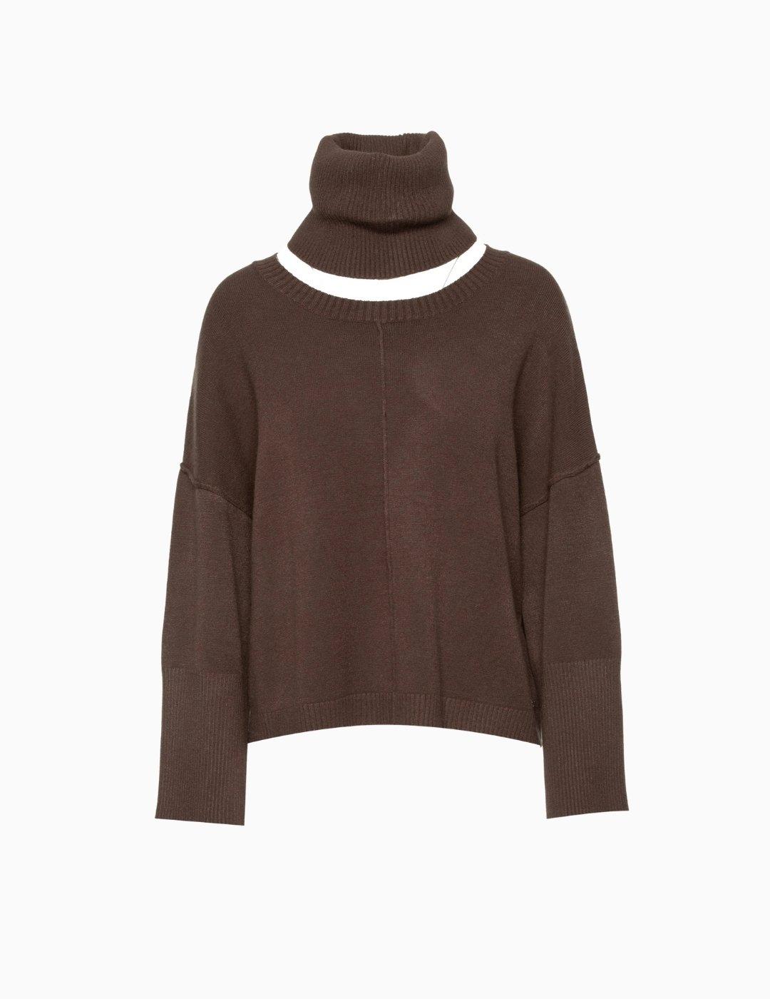 JERSEY BSB DE PUNTO CUELLO DESMONTABLE MARRÓN