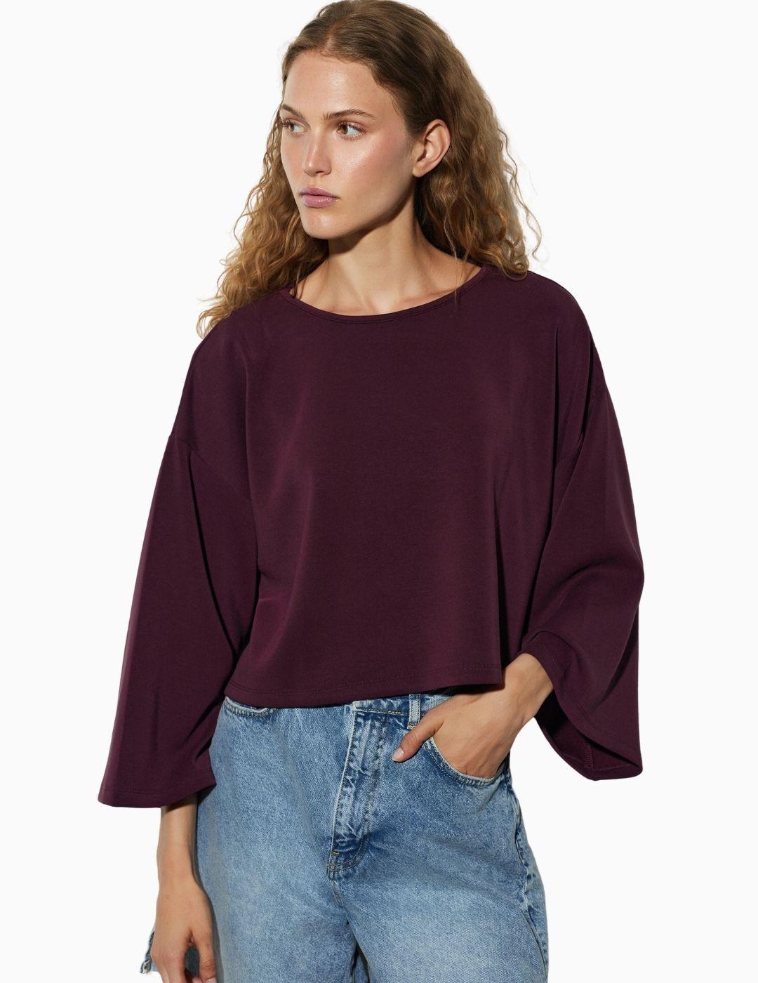 SUDADERA BSB MANGA ANCHA GRANATE