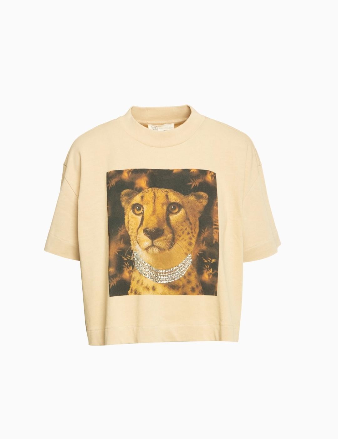 CAMISETA BSB ESTAMPADO LEOPARDO BEIGE