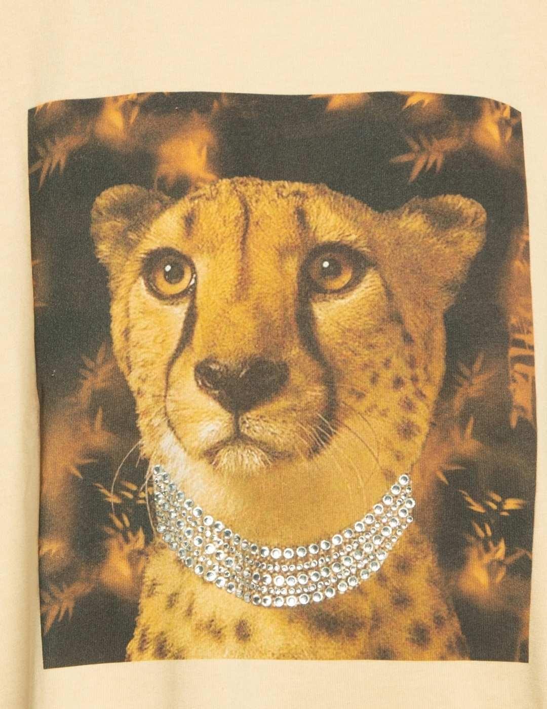 CAMISETA BSB ESTAMPADO LEOPARDO BEIGE