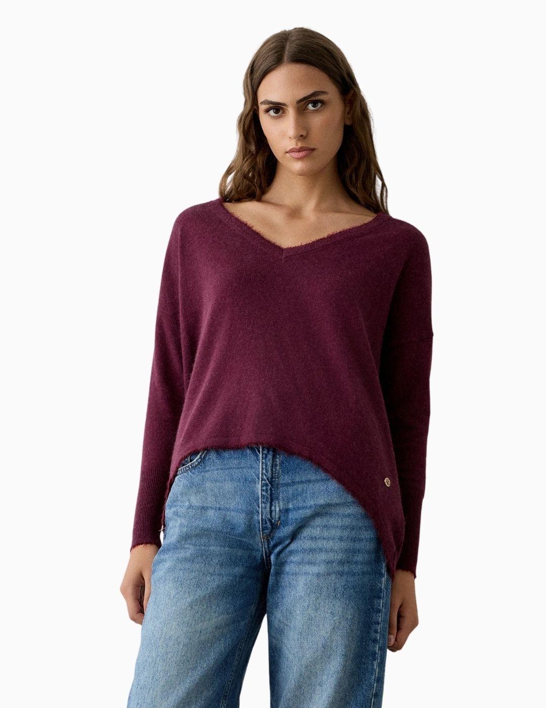 JERSEY BSB CUELLO PICO GRANATE