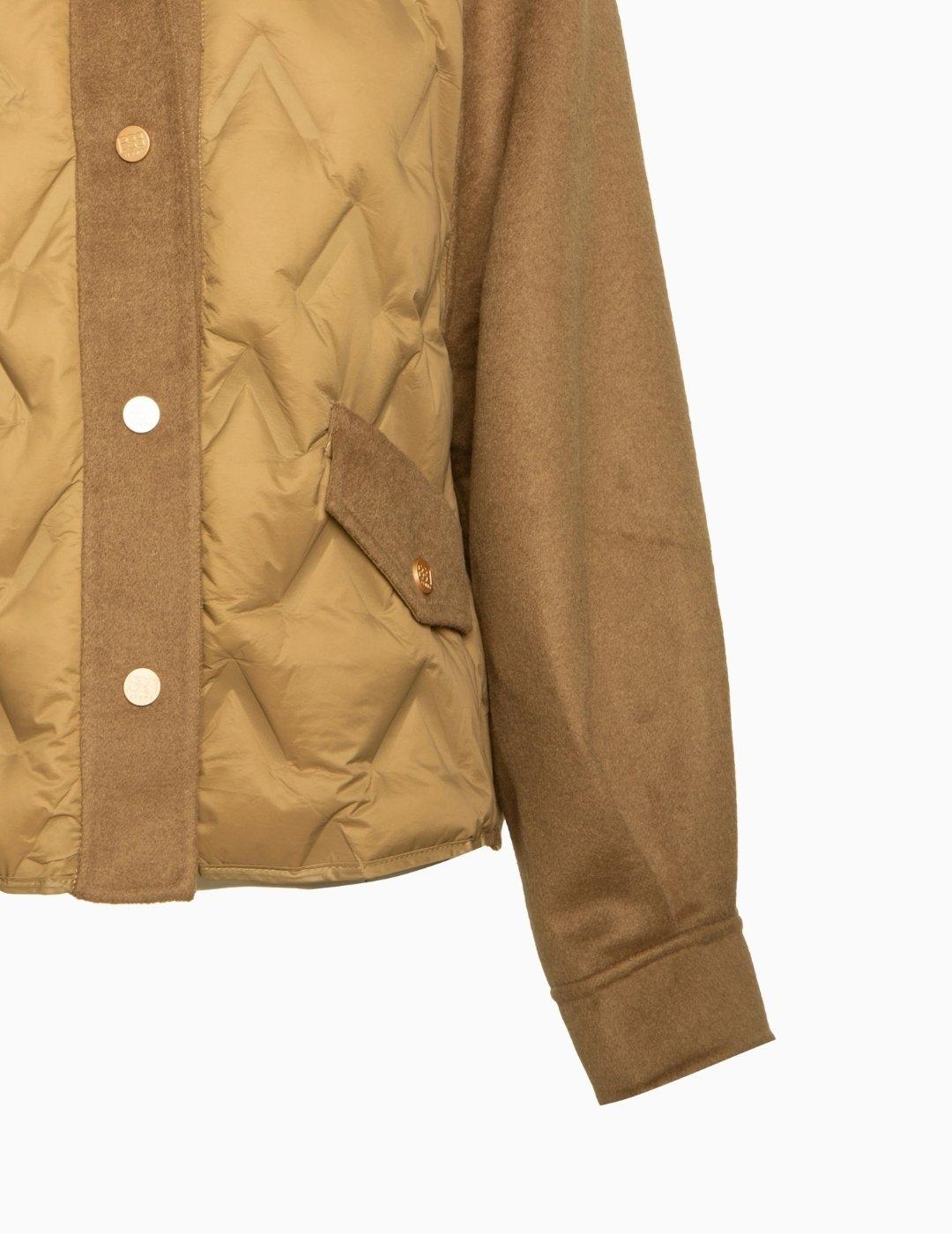 CHAQUETA BSB ACOLCHADO ROMBOS CON CAPUCHA CAQUI