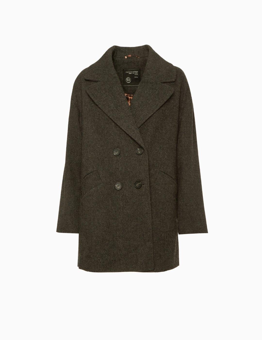 ABRIGO BSB DE PAÑO CRUZADO CAQUI