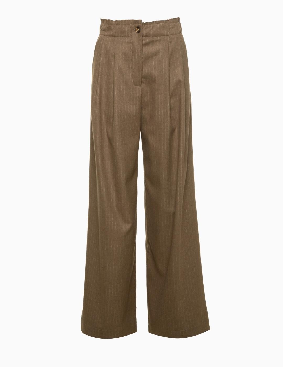 PANTALÓN BSB DE PINZAS Y RAYA DIPLOMÁTICA MARRÓN