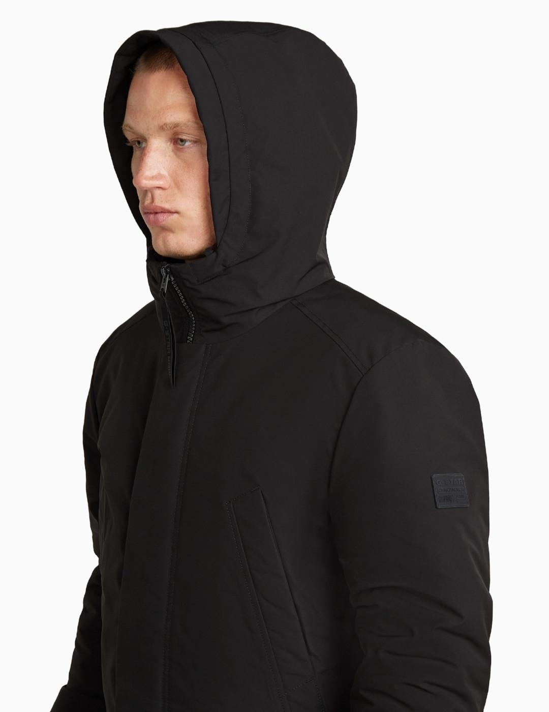 ABRIGO G-STAR ACOLCHADA Y CON CAPUCHA  NEGRA