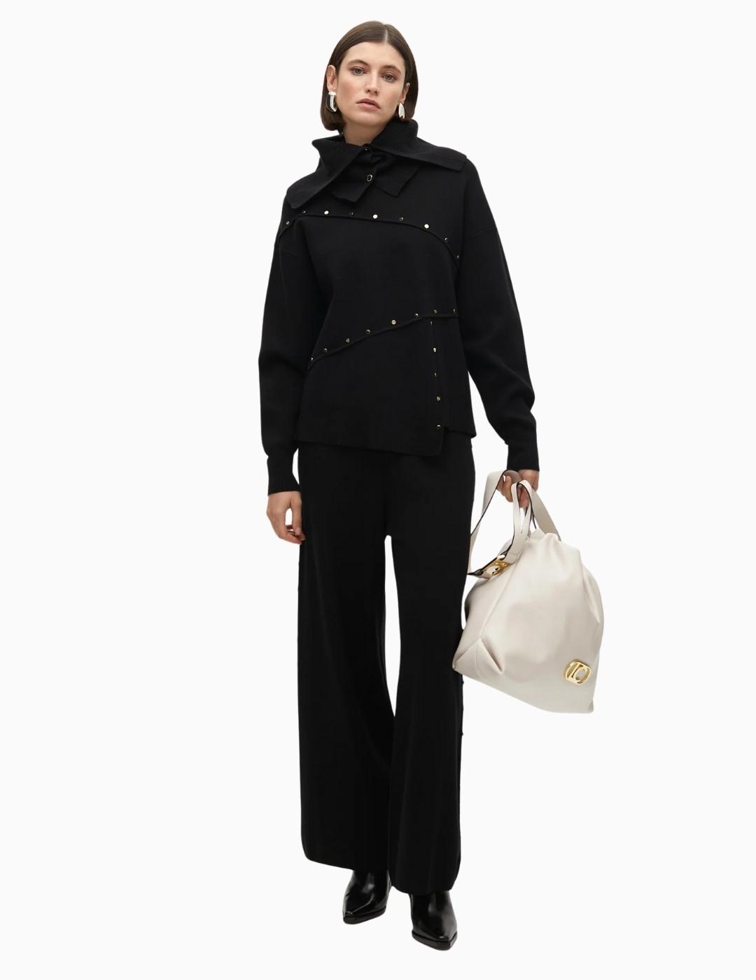 PANTALÓN  LOLA CSDM RECTO PUNTO TACHAS LATERALES