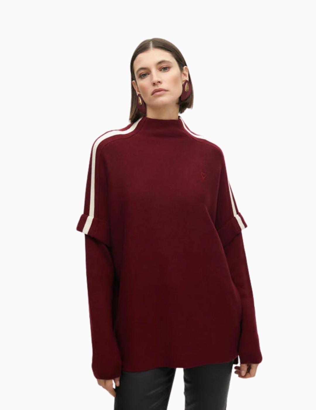 JERSEY LOLA CSDM MANGA CONTRASTES GRANATE