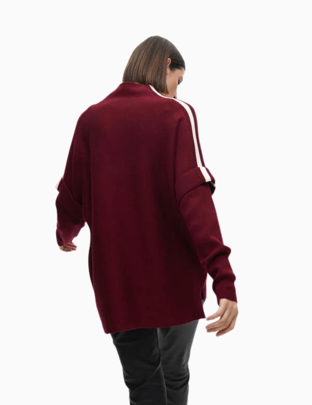 JERSEY LOLA CSDM MANGA CONTRASTES GRANATE