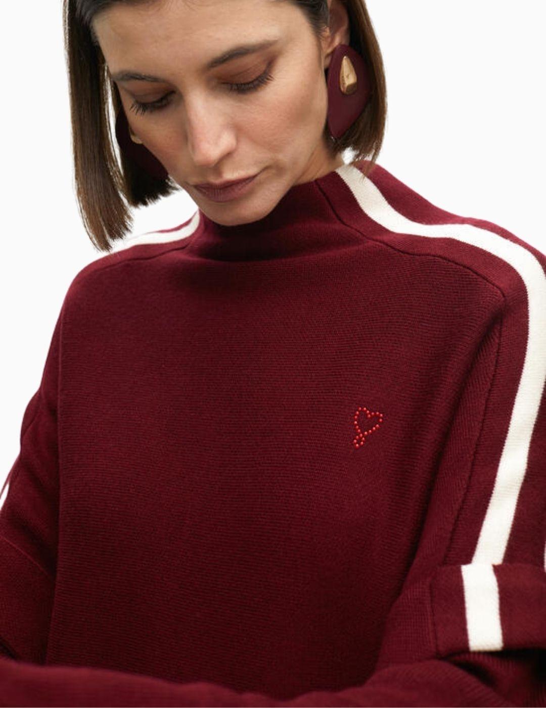 JERSEY LOLA CSDM MANGA CONTRASTES GRANATE