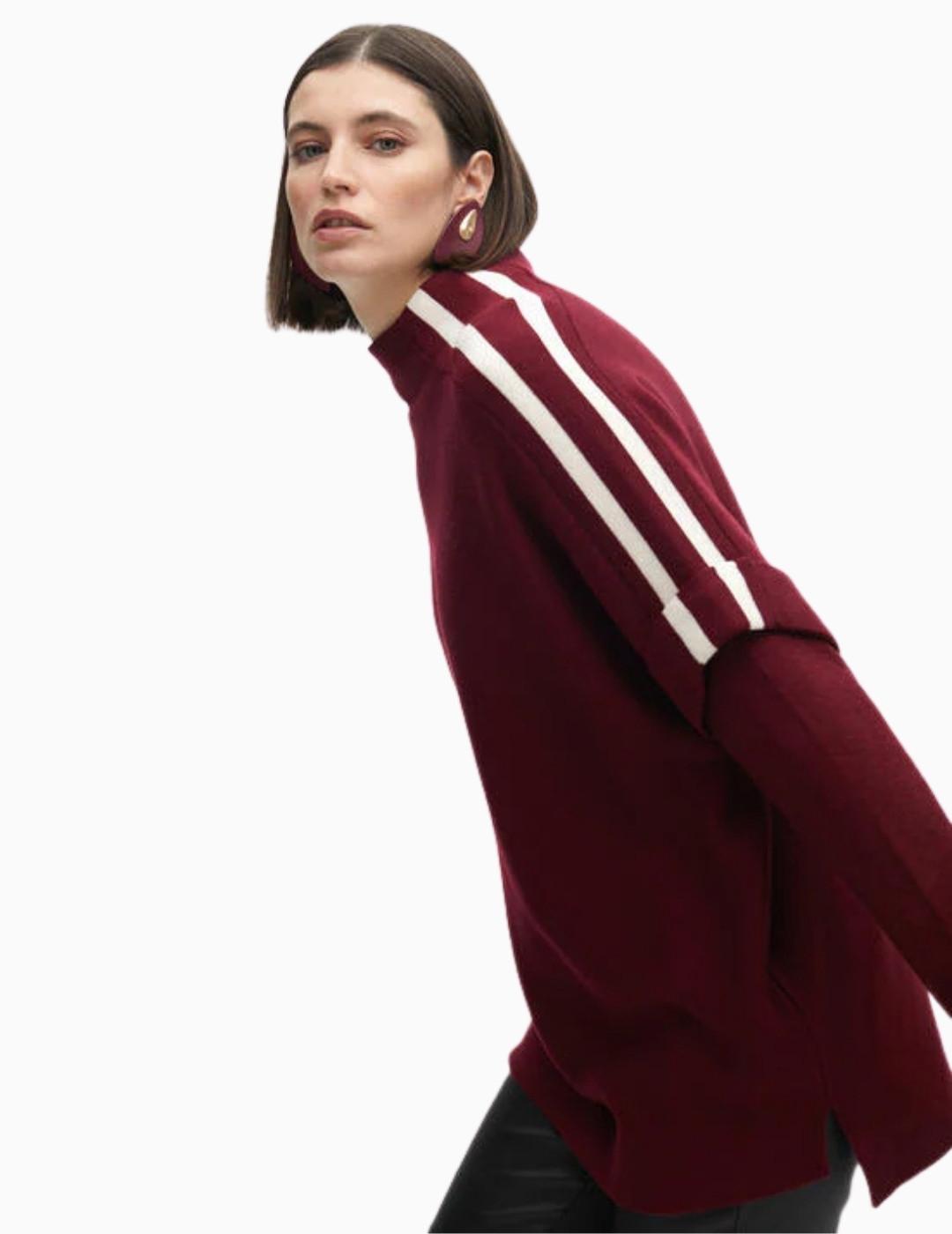 JERSEY LOLA CSDM MANGA CONTRASTES GRANATE