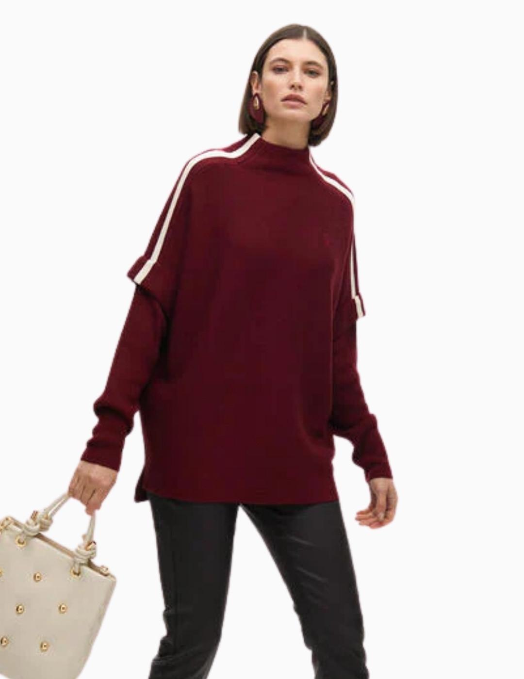 JERSEY LOLA CSDM MANGA CONTRASTES GRANATE