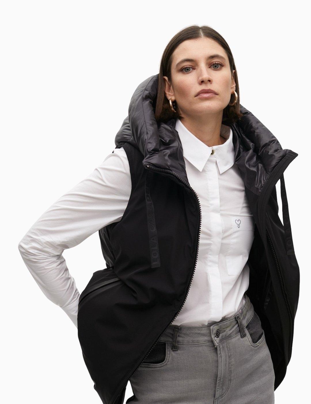 CHALECO  LOLA CSDM PLUMAS MIDI DOBLE TEJIDO