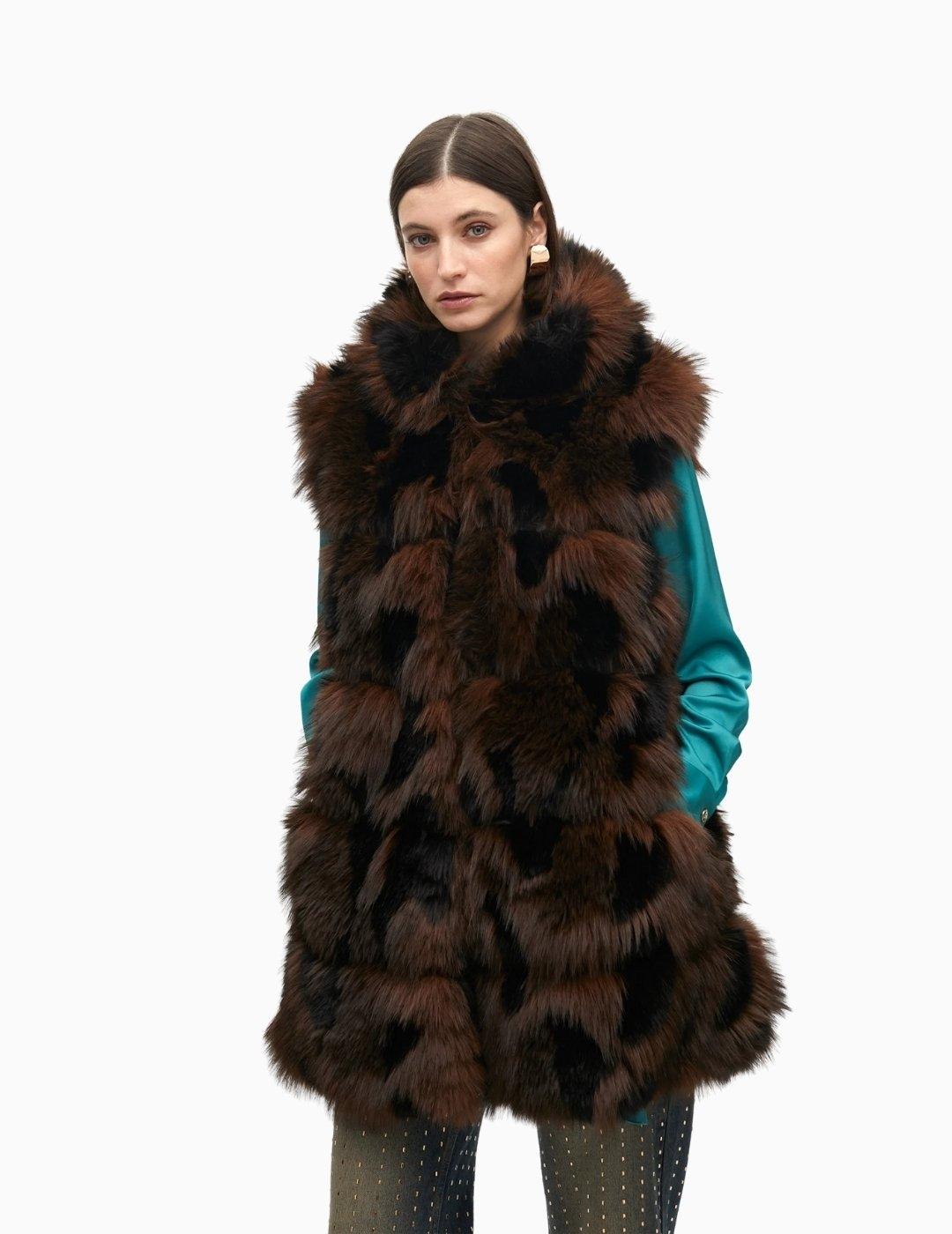 CHALECO  LOLA CSDM PELO LARGO ANIMAL PRINT