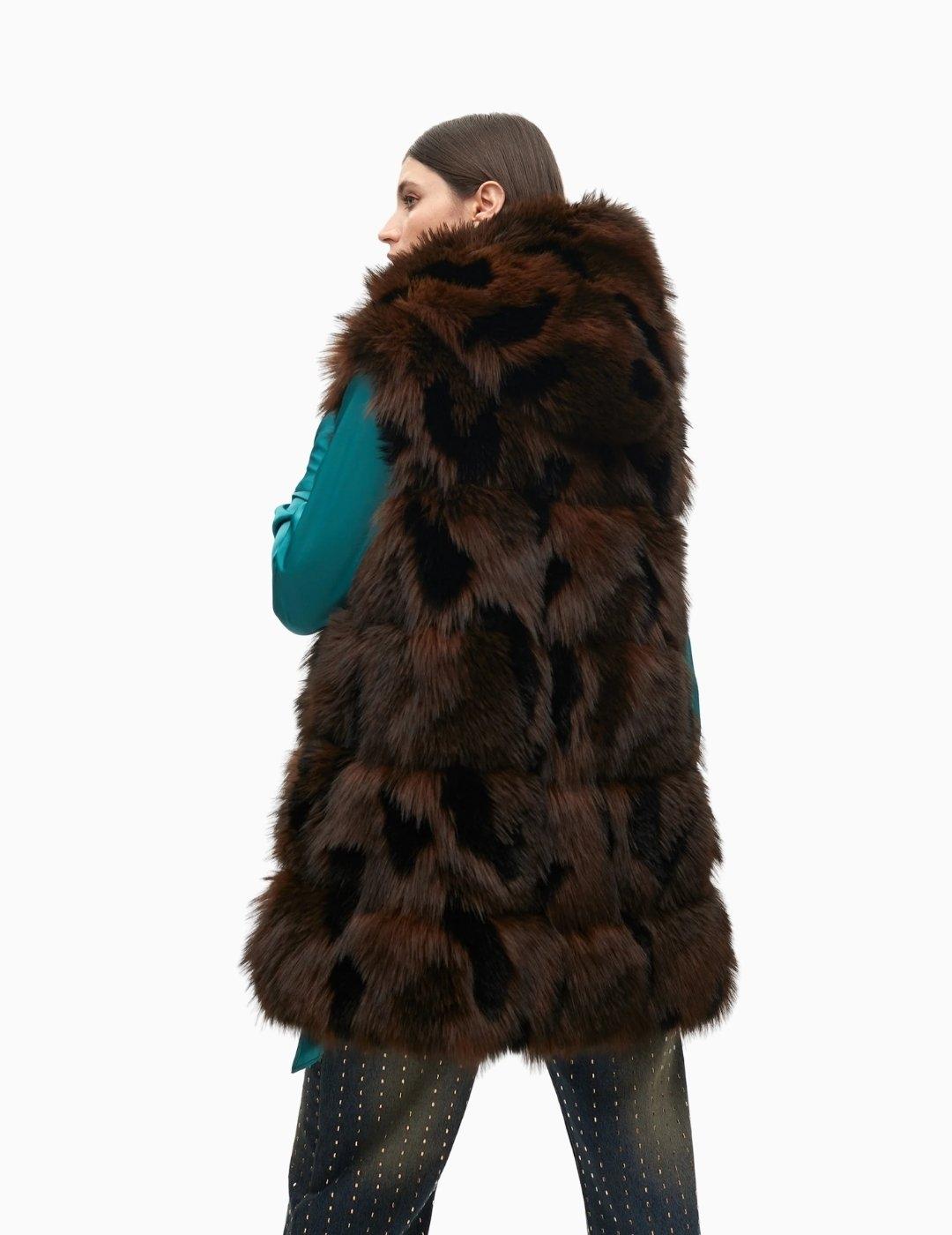 CHALECO  LOLA CSDM PELO LARGO ANIMAL PRINT