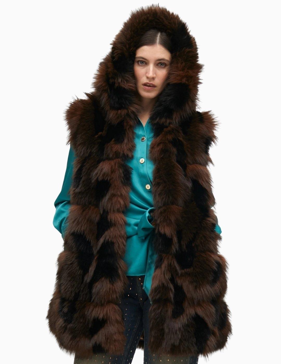 CHALECO  LOLA CSDM PELO LARGO ANIMAL PRINT