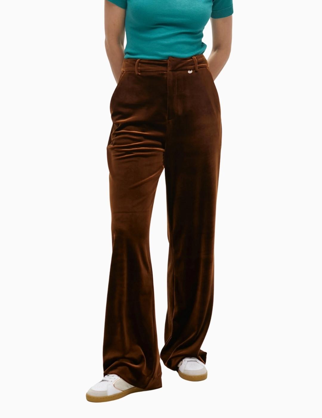 PANTALÓN LOLA CSDM VELVET WIDE LEG MARRÓN