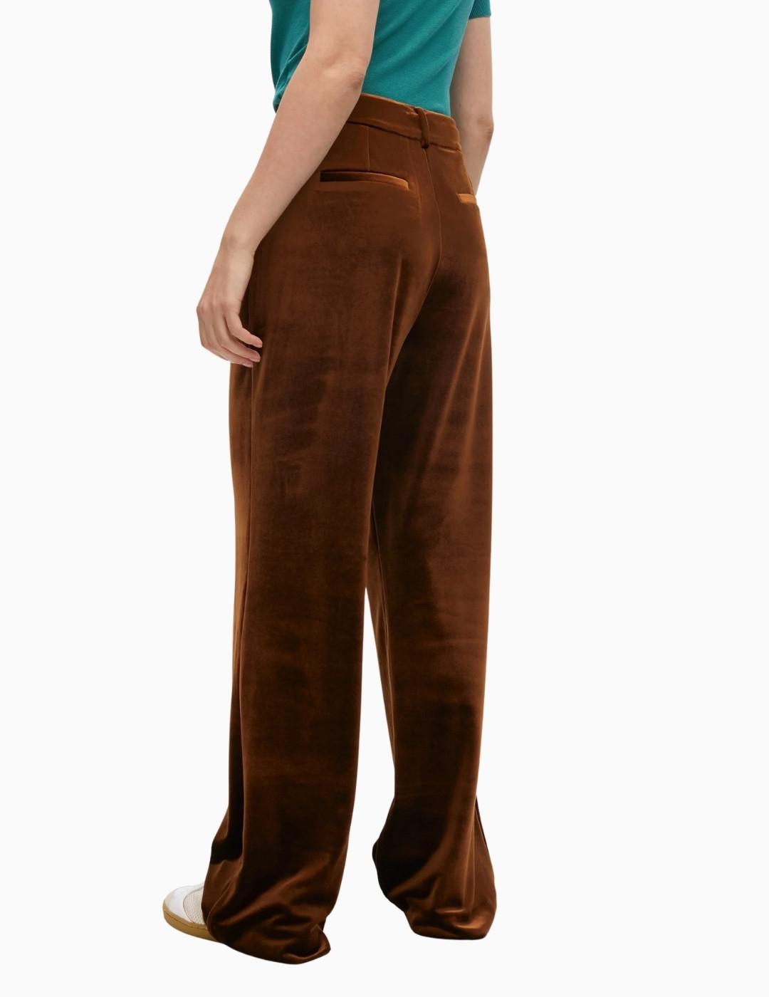PANTALÓN LOLA CSDM VELVET WIDE LEG MARRÓN