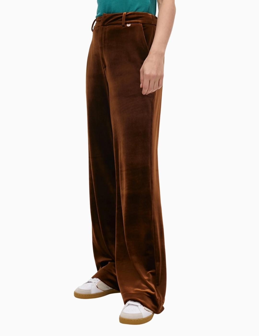 PANTALÓN LOLA CSDM VELVET WIDE LEG MARRÓN