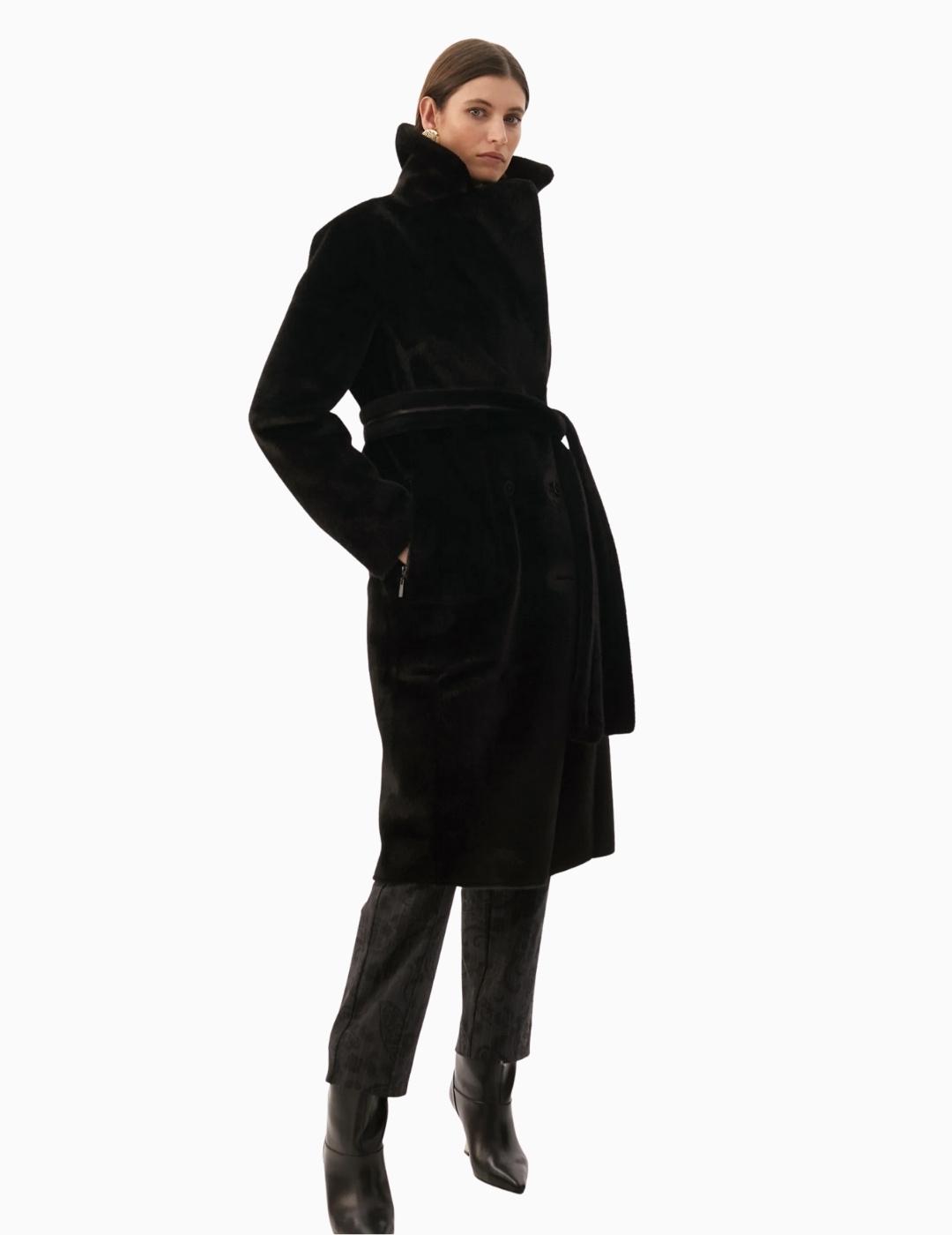 ABRIGO LOLA CSDM LARGO DOBLE FAZ REVERSIBLE NEGRO