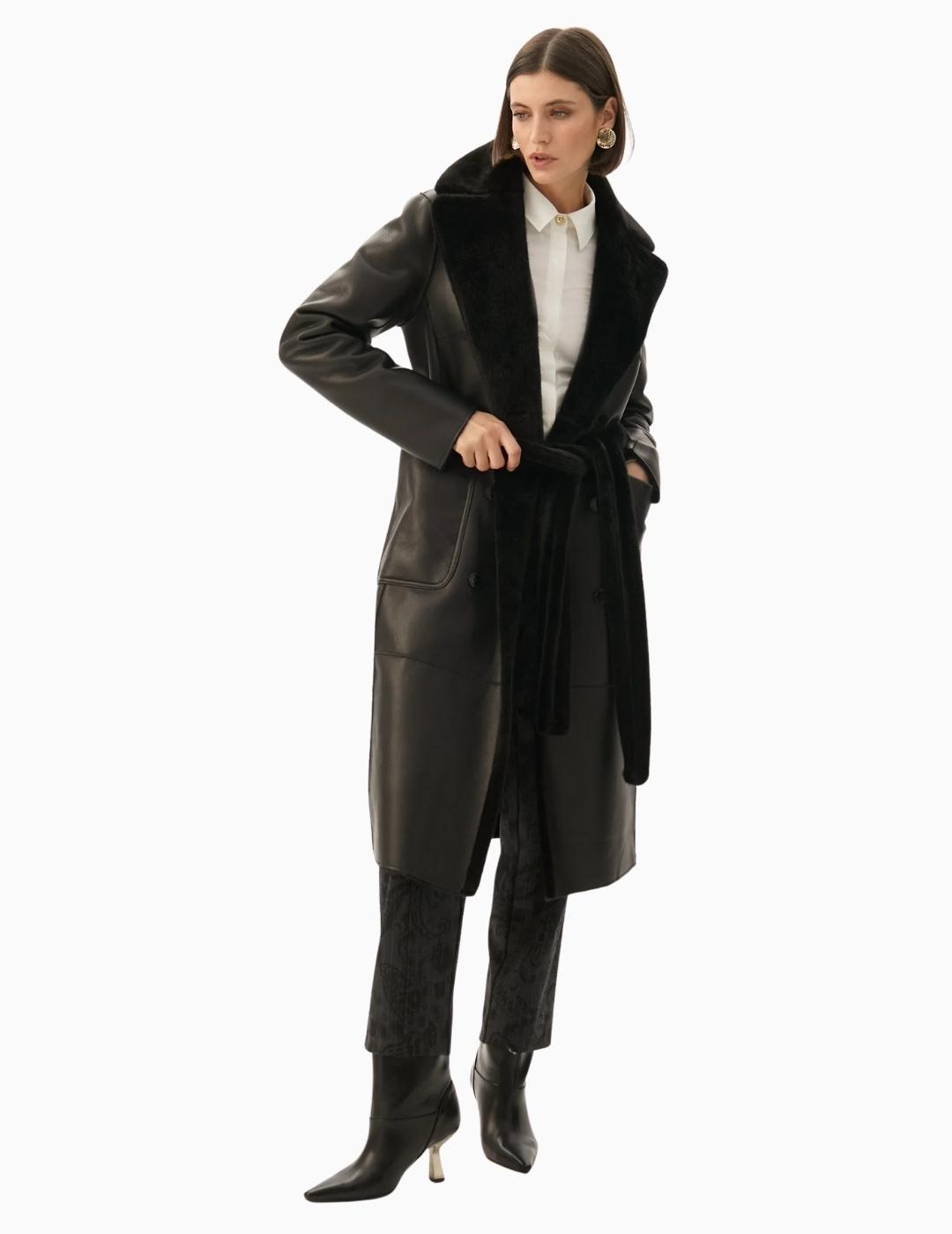 ABRIGO LOLA CSDM LARGO DOBLE FAZ REVERSIBLE NEGRO