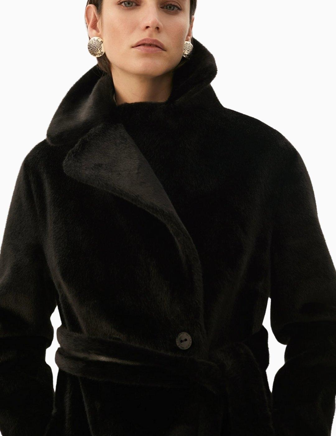 ABRIGO LOLA CSDM LARGO DOBLE FAZ REVERSIBLE NEGRO