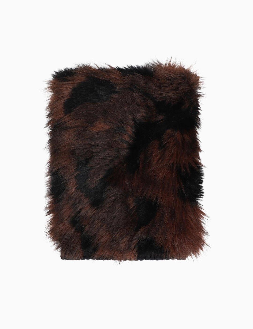 BUFANDA LOLA CSDM COMBINADA PUNTO Y PELO NEGRA