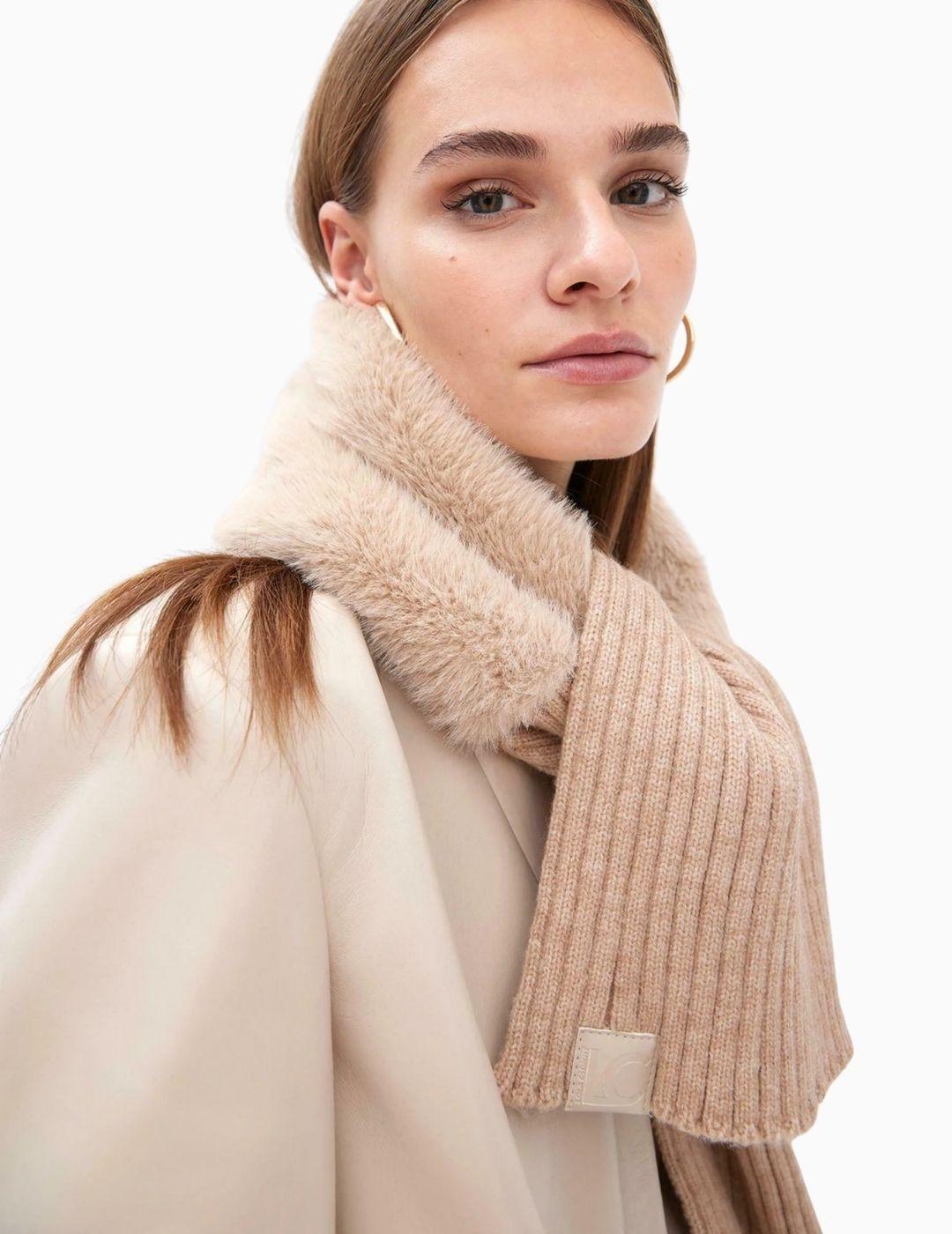 BUFANDA LOLA CSDM COMBINADA PUNTO Y PELO CRUDO