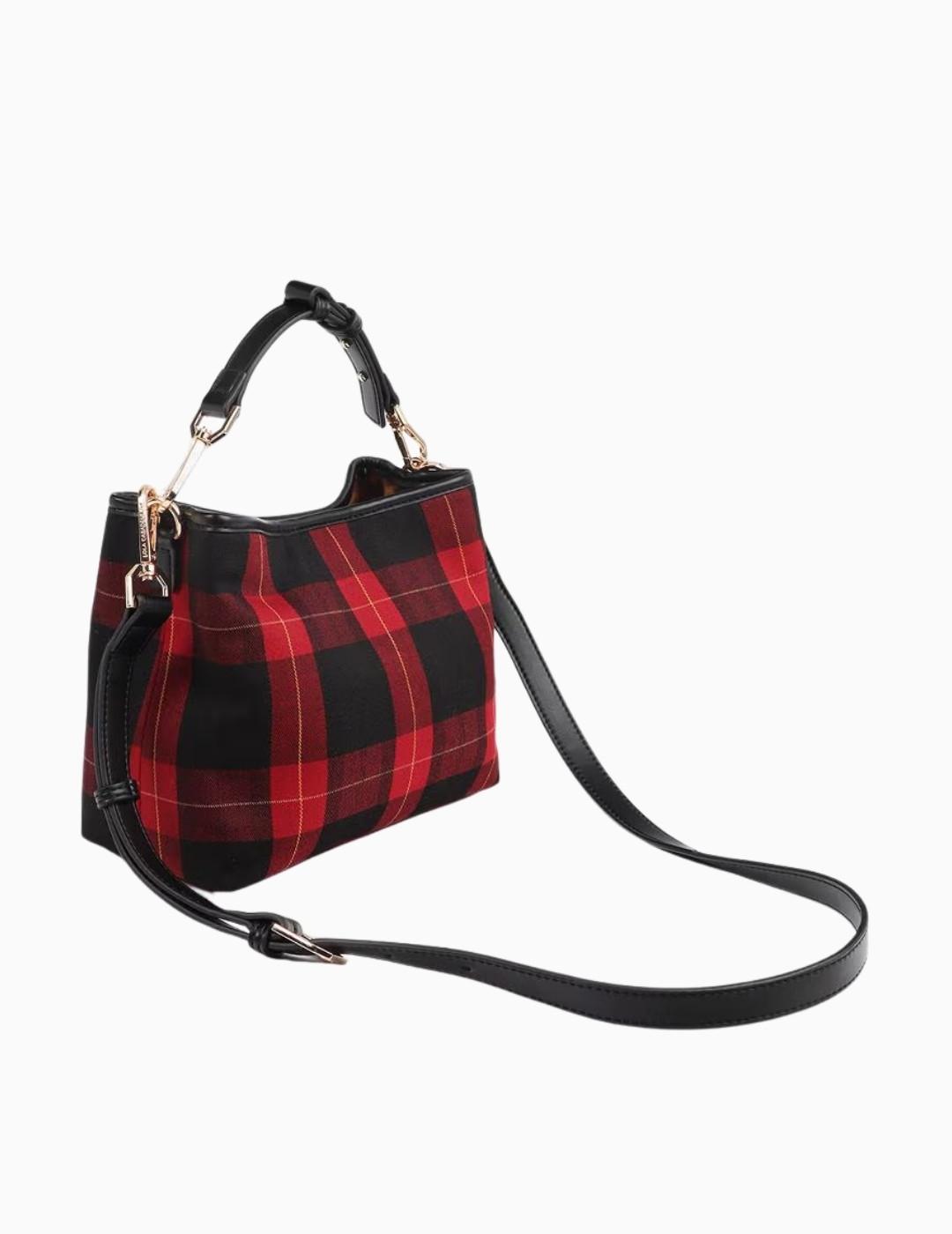 BOLSO LOLA CSDM TEJIDO CUADROS PARCHE ESCUDO