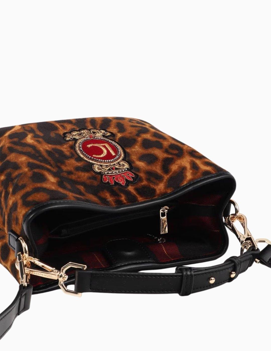 BOLSO LOLA CSDM TEJIDO ANIMAL PRINT PARCHE ESCUDO