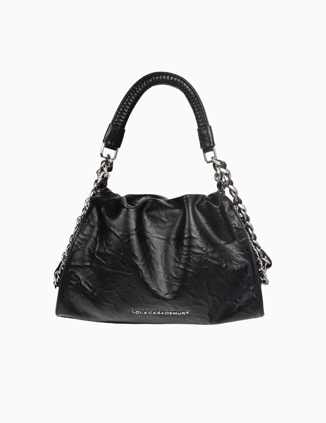 BOLSO LOLA CSDM MEDIANO EFECTO PIEL ARRUGADA NEGRO