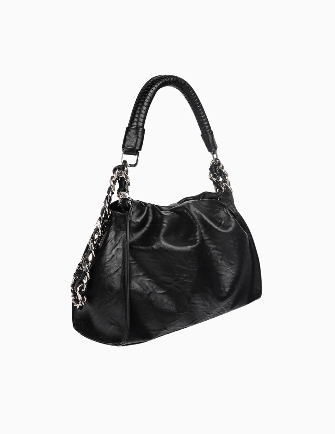 BOLSO LOLA CSDM MEDIANO EFECTO PIEL ARRUGADA NEGRO
