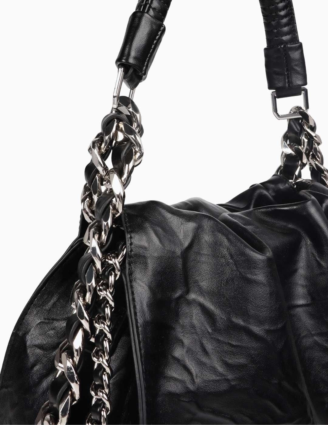 BOLSO LOLA CSDM MEDIANO EFECTO PIEL ARRUGADA NEGRO