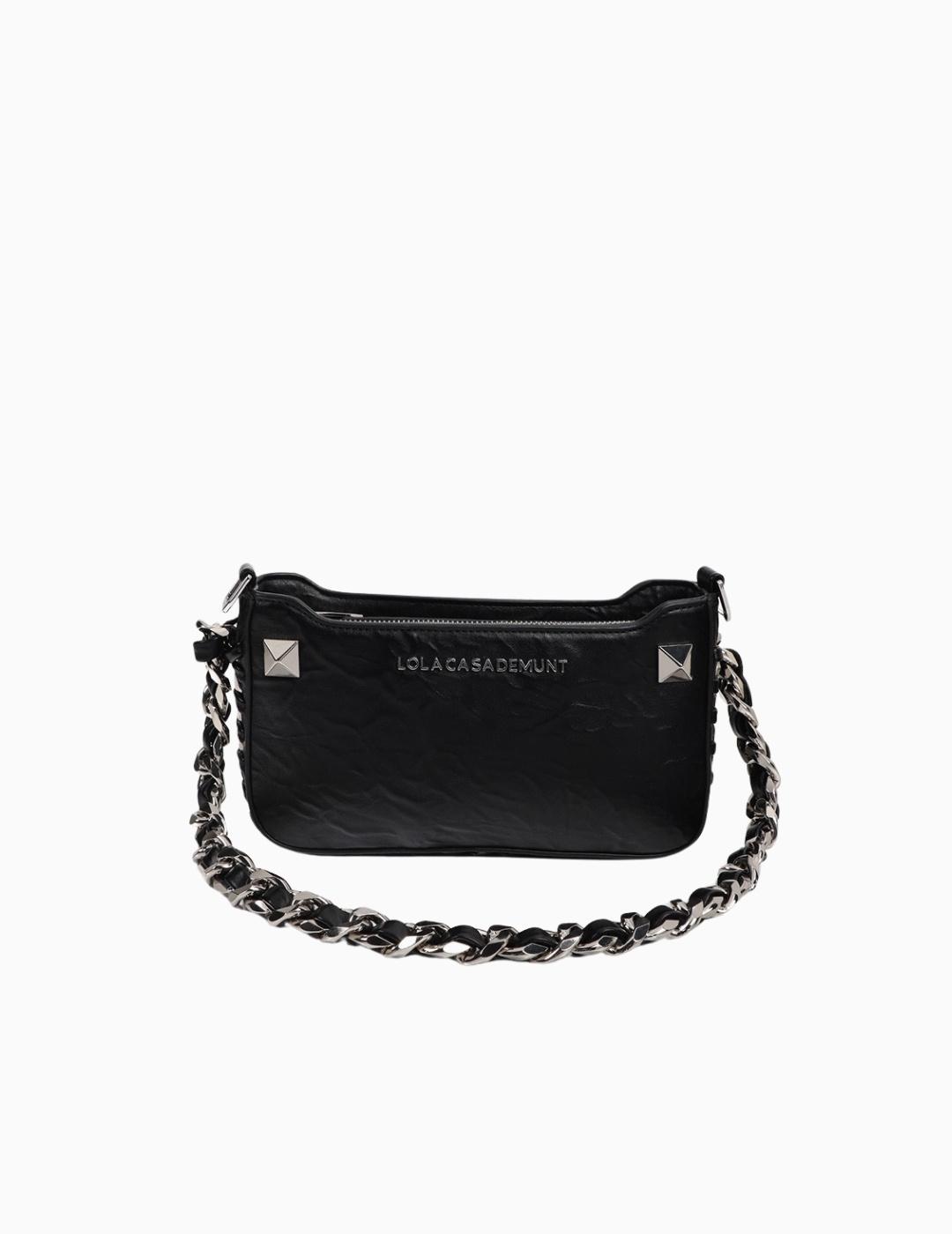 BOLSO LOLA CSDM PEQUEÑO EFECTO PIEL ARRUGADA NEGRO
