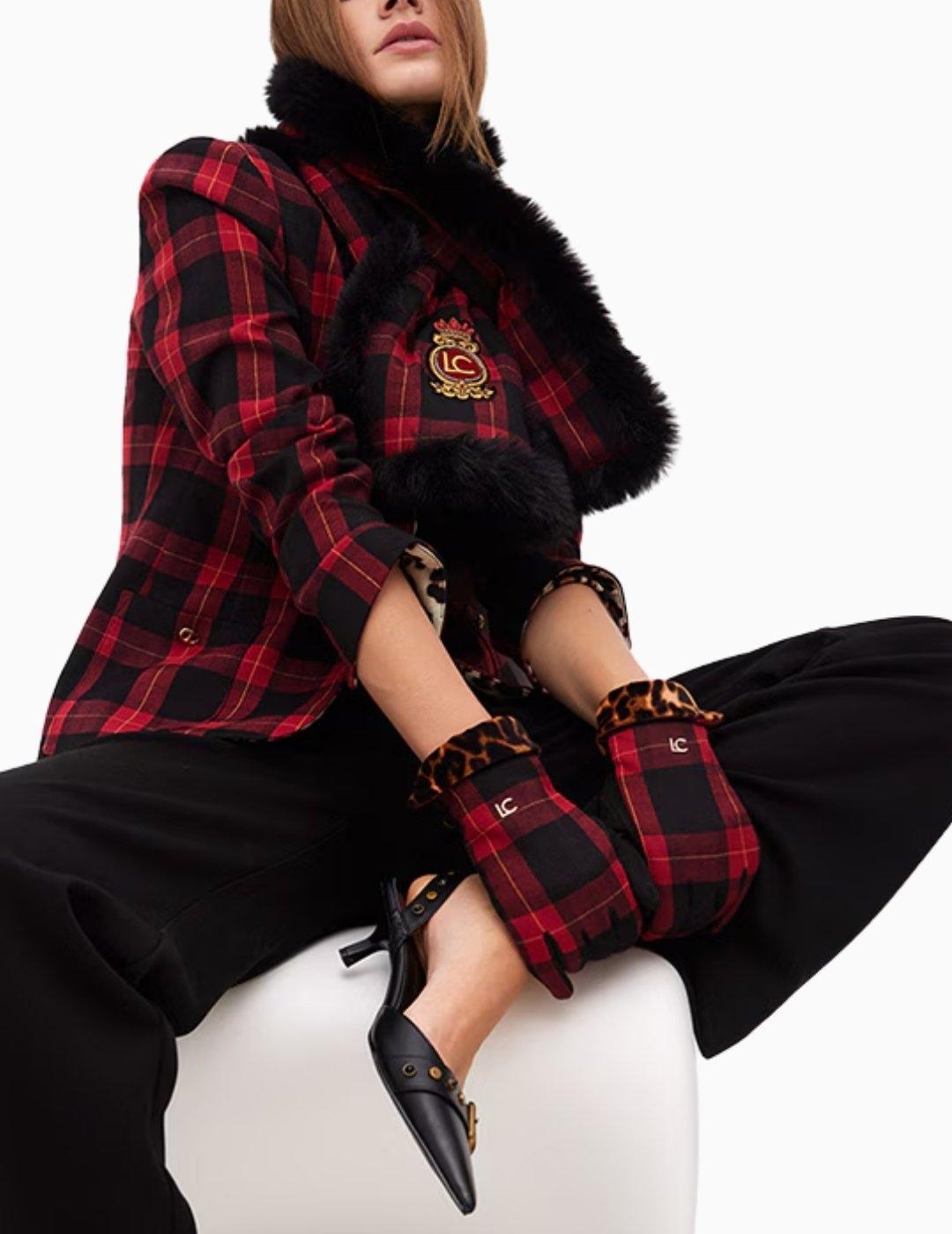 GUANTES LOLA CSDM COMBINADO TARTÁN Y LEOPARDO